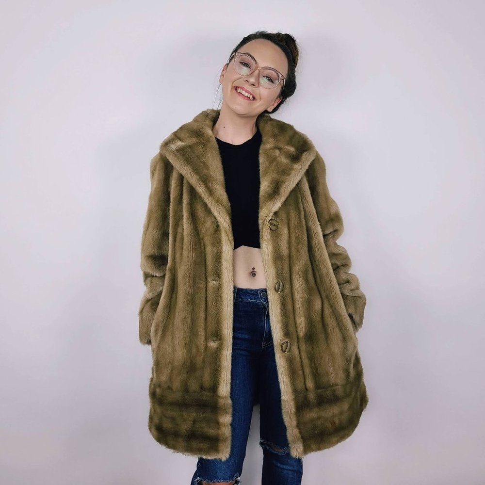 Vintage Tissavel of France Faux Mink Fur Coat - Picture 2 of 13